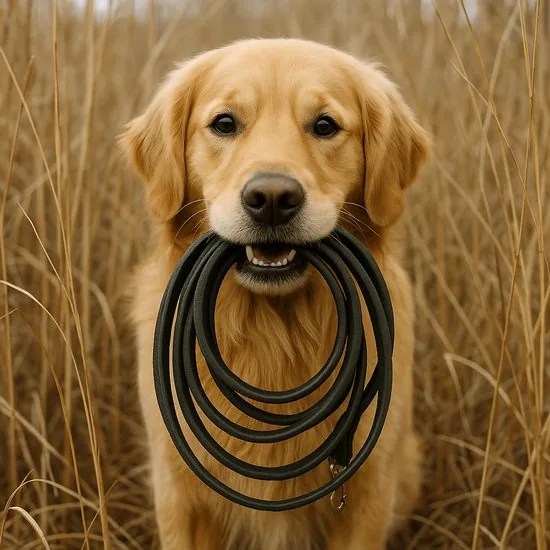 Multifunctionele Hondenriem - 220cm - Zwart - leren hondenriem - 100% volnerfleer thumbnail 10