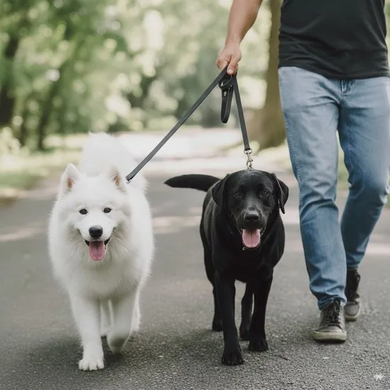 Multifunctionele Hondenriem - 220cm - Zwart - leren hondenriem - 100% volnerfleer thumbnail 12