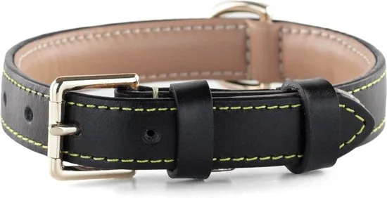 Brute Strength - Luxe leren halsband hond - Zwart - M - (36 - 43 cm) x 2,5cm thumbnail 3
