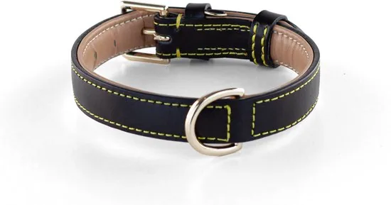Brute Strength - Luxe leren halsband hond - Zwart - M - (36 - 43 cm) x 2,5cm thumbnail 4