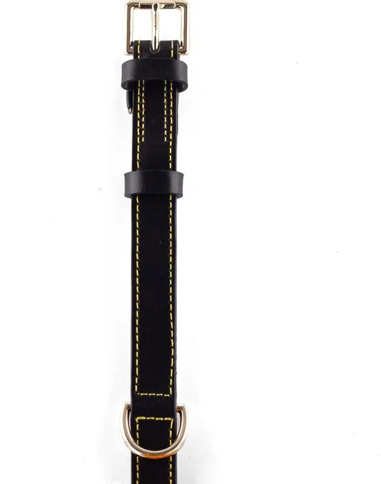 Brute Strength - Luxe leren halsband hond - Zwart - M - (36 - 43 cm) x 2,5cm thumbnail 5