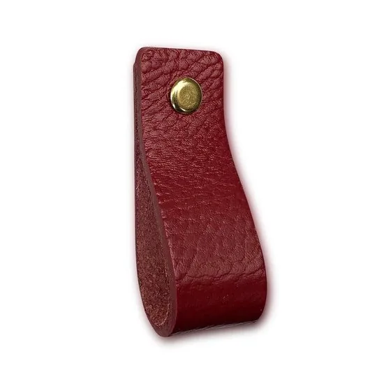Leren handgrepen - Bordeaux Rood - 2 stuks - 16,5 x 2,5 cm - incl. 3 kleuren schroeven - Handgrepen kast leer - Leren meubelgreep thumbnail 3