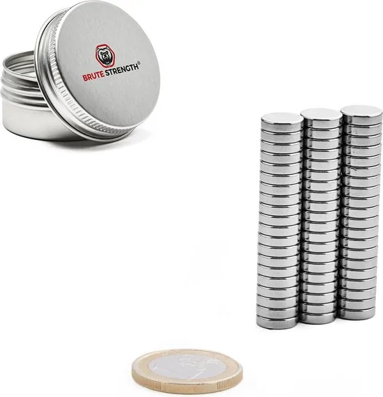 Brute Strength - Super sterke magneten - Rond - 8 x 2 mm - 60 Stuks - Neodymium magneet sterk - Magneten koelkast thumbnail 6