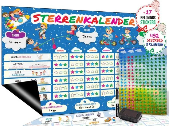 Brute Strength - Magnetisch Beloningssysteem (45) - A3 - Beloningskalender - Planborden - Weekplanner kind - Zindelijkheidstraining - Afbeelding 1