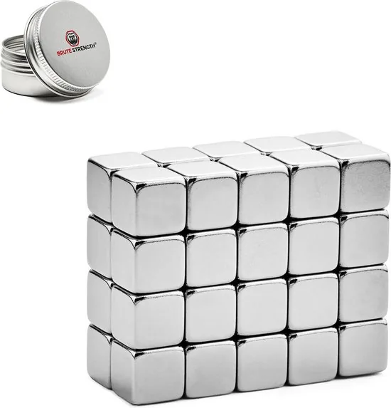 Brute Strength - Super sterke magneten - Vierkant - 10 x 10 x 10 mm - 40 stuks - Neodymium magneet sterk - Voor koelkast - Afbeelding 1
