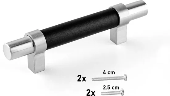 Brute Strength - Leren handgrepen - 76 mm hartafstand - 4 stuks thumbnail 5