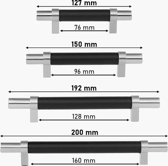 Brute Strength - Leren handgrepen - 76 mm hartafstand - 4 stuks thumbnail 7