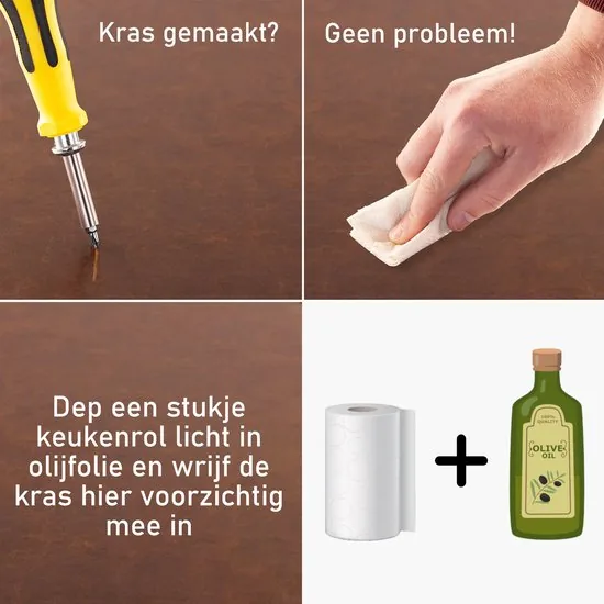 Brute Strength - Luxe Bureau Onderlegger Kunstleer - Cognac - ronde hoeken Bureau Organizer - 80x40 cm - Bureaumat - Kantoor accessoires thumbnail 6