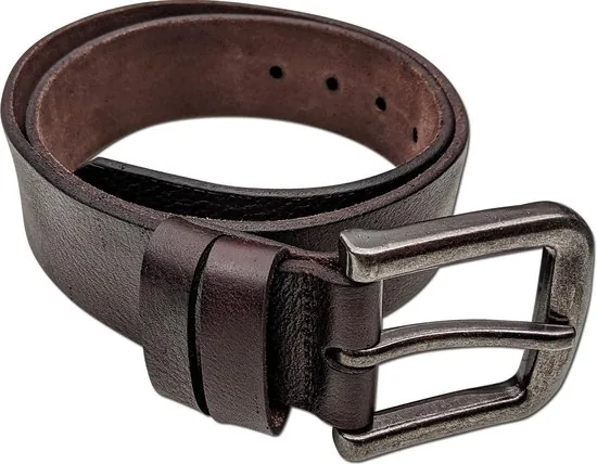 Brute Strength - Heren Broekriem - Leer - Breed - Bruin - 85 cm - Leren broekriemen - Afbeelding 1
