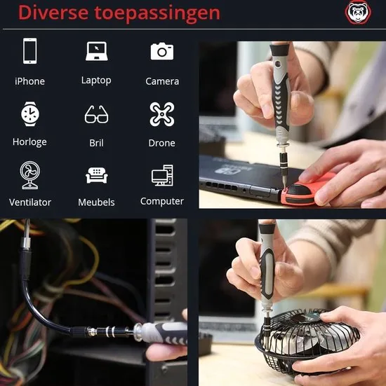 Brute Strength - 138 delige Precisie Schroevendraaierset Magnetisch - Universeel - Gereedschapset - Schroevendraaiers - Bitset met Torx thumbnail 7