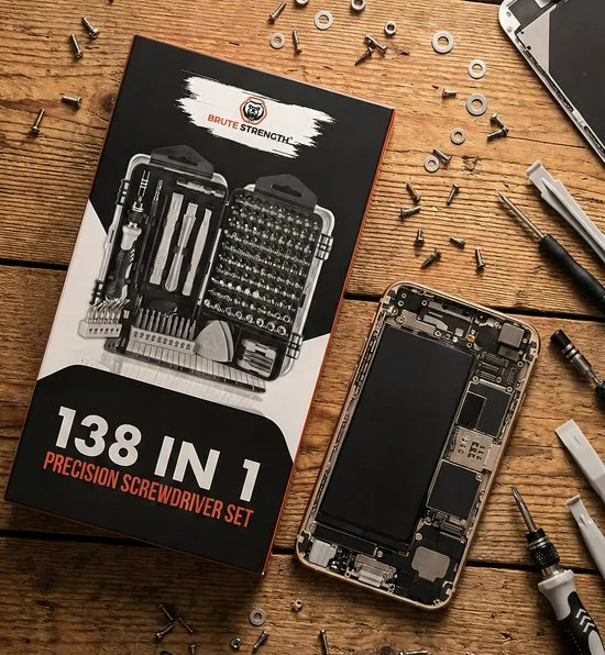 Brute Strength - 138 delige Precisie Schroevendraaierset Magnetisch - Universeel - Gereedschapset - Schroevendraaiers - Bitset met Torx thumbnail 12