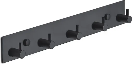 Brute Strength - RVS Kapstok - 5 haken - 32 cm - Mat Zwart - Wandkapstok industrieel - Hangend Design Muurkapstok - Afbeelding 1