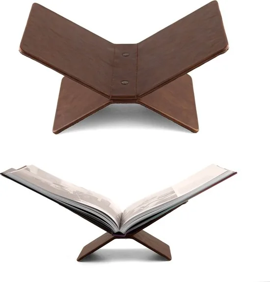 Brute strength - PU Lederen Boekensteun Cognac - Boekenstandaard - Boekensteun veganistisch leer Cognac - Leesstandaard - Bookstand - Book holder thumbnail 1