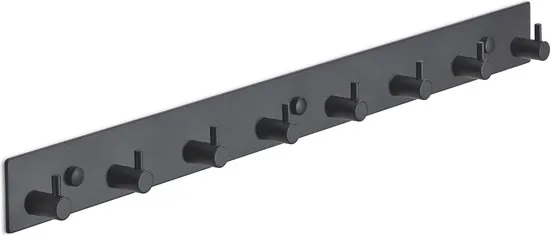 Brute Strength - RVS Kapstok - 8 - haaks - 53 cm - Mat Zwart - Wandkapstok - Afbeelding 1