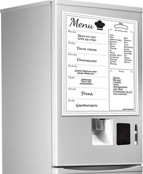Brute Strength - Magnetisch Weekplanner whiteboard (15) -A3 - Boodschappenlijst - Planbord - Familieplanner - Maaltijdplanner - To Do Planner thumbnail 2