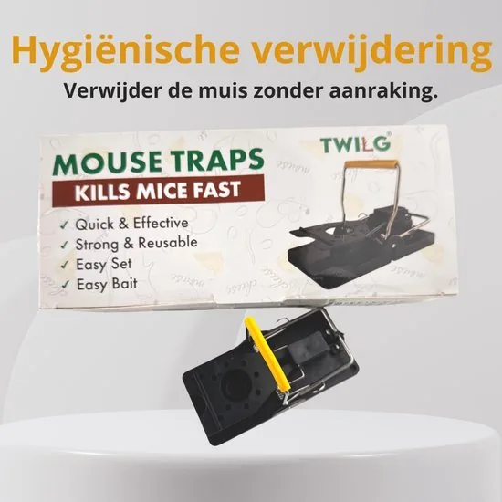 TWILG Muizenval - Muizenvallen - Muizenklem binnen en buiten - 12 stuks - Mouse trap - Muizengif Alternatief thumbnail 2