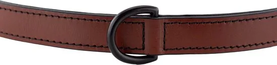 Brute Strength - Luxe leren halsband hond - Bruin met zwarte stiksels - M - (36 - 43 cm) x 2,5cm thumbnail 7