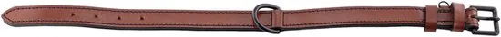Brute Strength - Luxe leren halsband hond - Bruin met zwarte stiksels - M - (36 - 43 cm) x 2,5cm thumbnail 9