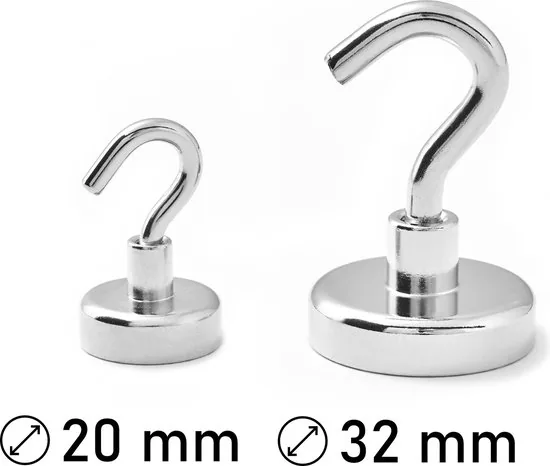 Brute Strength - Super sterke magnetische ophanghaakjes - 20 mm - 2 stuks - Ophanghaken - Magneet haakjes sterk - Haak magneten thumbnail 7