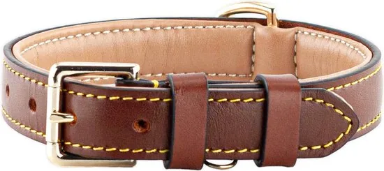 Brute Strength - Luxe leren halsband hond - Bruin - M - (36 - 43 cm) x 2,5cm thumbnail 3