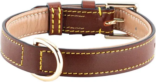 Brute Strength - Luxe leren halsband hond - Bruin - M - (36 - 43 cm) x 2,5cm thumbnail 9