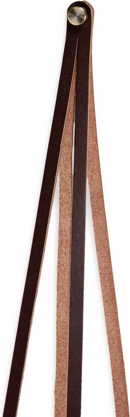 Leren plankdragers gesplitste draden - Bruin - 4 stuks - Echt lederen planken dragers thumbnail 5