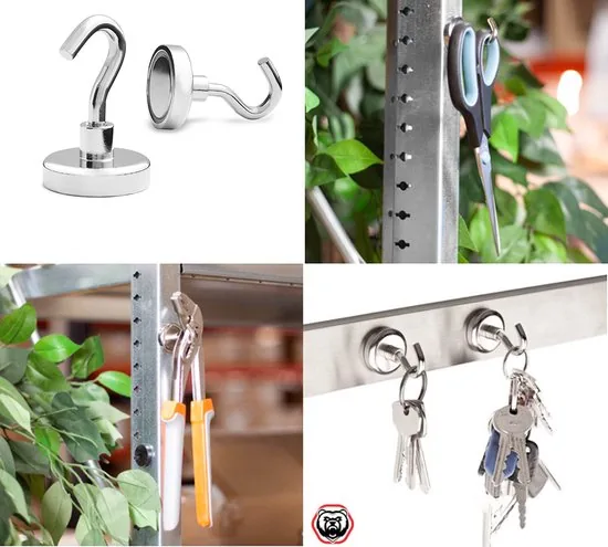 Brute Strength - Super sterke magnetische ophanghaakjes - 32 mm - 2 stuks - Ophanghaken - Magneet haakjes - Haak magneten thumbnail 3