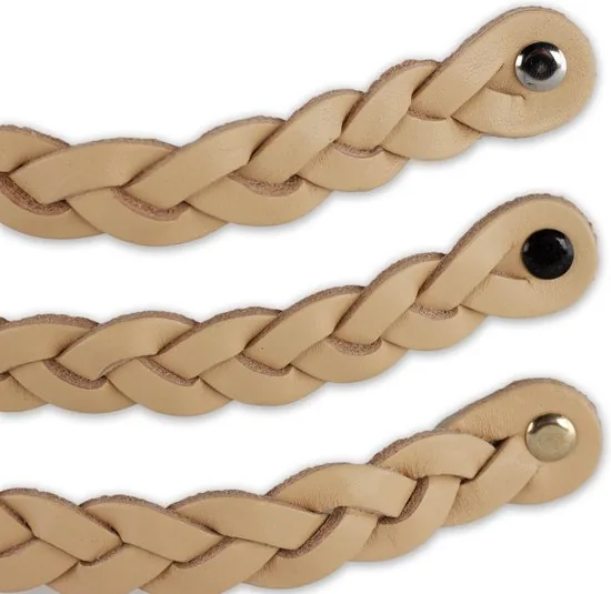 Leren handgrepen - Naturel - 12 stuks - Gevlochten - 20 x 2,5 cm - incl. 3 kleuren schroeven - Handgrepen leer thumbnail 4