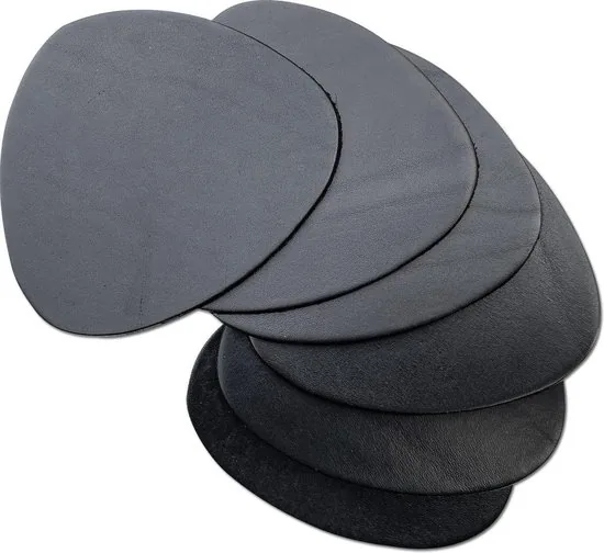 Brute Strength - Onderzetters voor glazen - Leer - Zwart - Semi Rond - 14 stuks thumbnail 1