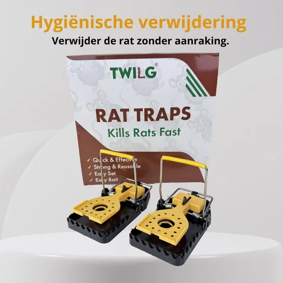 TWILG - Rattenval - Rattenklem - 6 stuks - Rattenvallen voor binnen en buiten - Rattengif en rattenvergif alternatief thumbnail 7