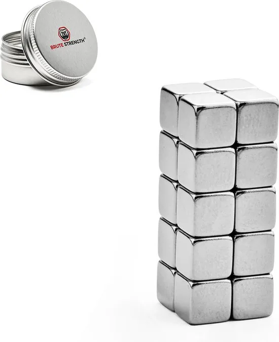 Brute Strength - Super sterke magneten - Vierkant - 10 x 10 x 10 mm - 20 Stuks - Geschikt voor radiatorfolie - Neodymium magneet sterk thumbnail 5