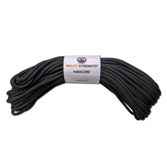 Paracord - Touw - 6 mm - 40 meter - Zwart - 400 kg trekkracht - Afbeelding 1