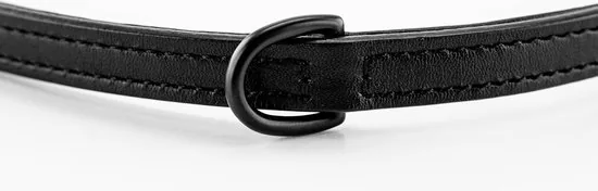 Brute Strength - Luxe leren halsband hond - Zwart met zwarte stiksels - S - (26 - 33 cm) x 1,5cm thumbnail 2