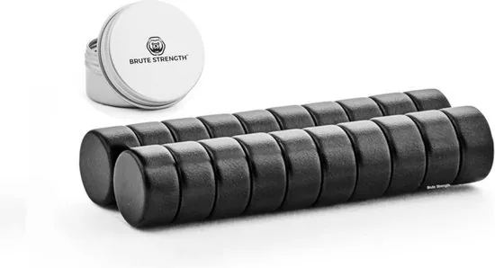 Brute Strength - Super sterke magneten - Rond - 10 x 5 mm - 20 Stuks - Zwarte magneten - Neodymium magneet sterk - Afbeelding 1