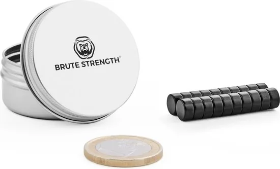 Brute Strength - Super sterke magneten - Rond - 10 x 5 mm - 20 Stuks - Zwarte magneten - Neodymium magneet sterk thumbnail 3