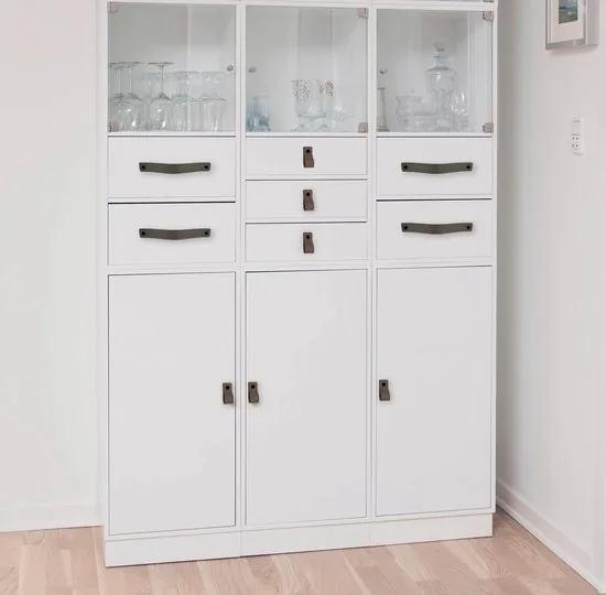 Leren handgrepen - Grijs - 24 stuks - 12,5 x 2,5 cm - incl. 3 kleuren schroeven - Grijze handgrepen leer - Leren meubelgreep thumbnail 5