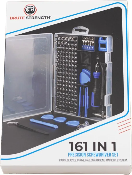 Brute Strength - 161 delige Precisie Schroevendraaierset Magnetisch - Universeel - Gereedschapset - Schroevendraaiers - Torx bitset - Mini schroevendraaier voor horloge en brillen thumbnail 9