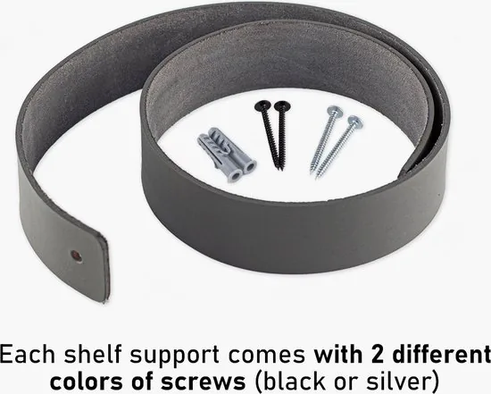 Leren plankdragers - Grijs - 6 stuks - Echt leer - Grijze plankendragers - Wandplank industrieel - Legplankdrager thumbnail 7