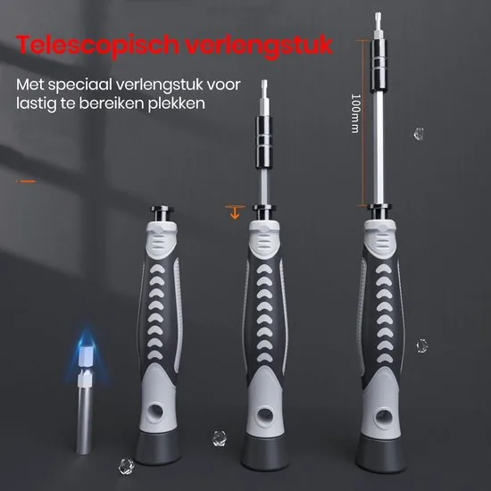 Brute Strength - 117-delige Precisie Schroevendraaierset Magnetisch - Gereedschapset - Schroevendraaiers klein - Bitset met Torx - Handgereedschap - Cadeau thumbnail 2