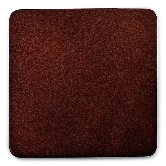 Brute Strength - Onderzetters voor glazen - Leer - Cognac - Vierkant - 10 stuks - Leren onderzetters thumbnail 2