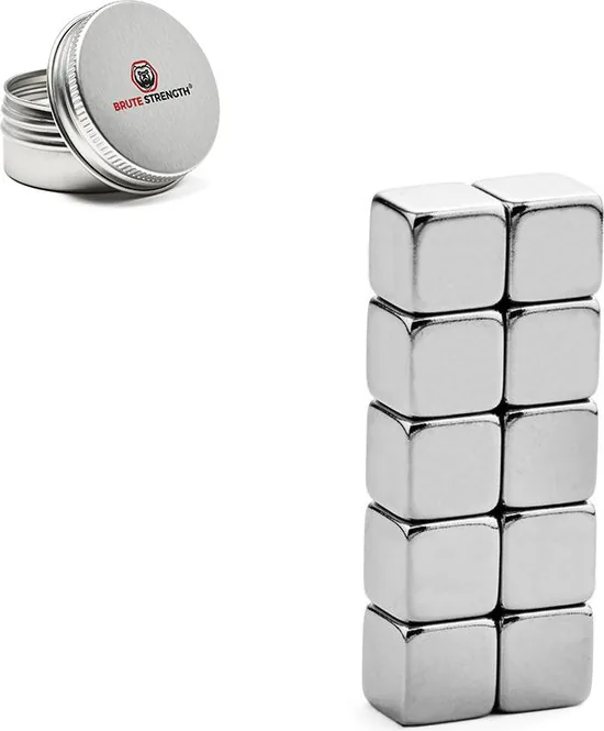 Brute Strength - Super sterke magneten - Vierkant - 10 x 10 x 10 mm - 10 Stuks - Geschikt voor radiatorfolie - Neodymium magneet sterk thumbnail 5