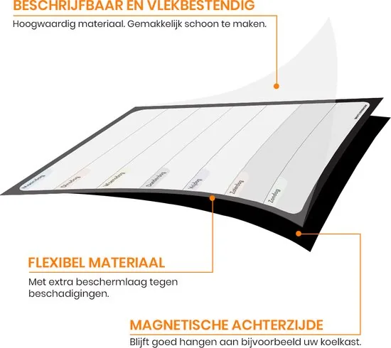 Brute Strength - Magnetisch Weekplanner whiteboard (24) - 33 x 20cm - Wisser - Planbord - Familieplanner - Gezinsplanner thumbnail 3