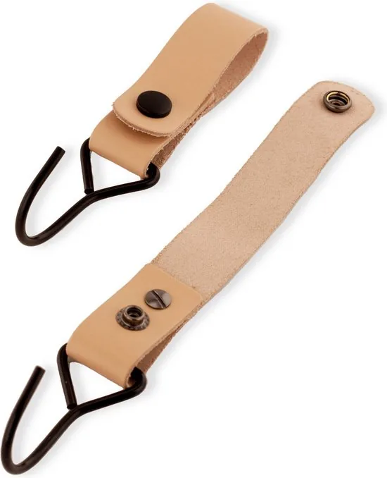 Brute Strength - Multifunctionele Haak Met Lederen Lus - Naturel - 12 stuks - Kapstokhaak - Kampeerhaak - Leer thumbnail 3