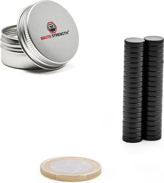Brute Strength - Super sterke magneten - Rond - 8 x 2 mm - 40 Stuks - Zwarte magneten - Neodymium magneet sterk thumbnail 4
