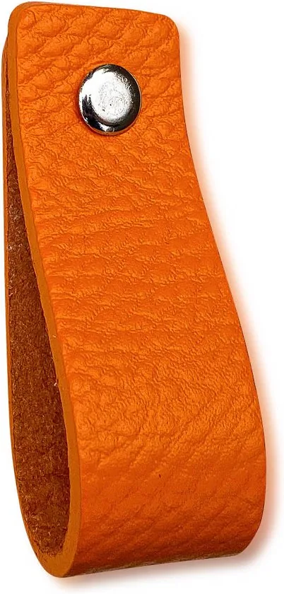 Leren handgrepen - Oranje - 4 stuks - 16,5 x 2,5 cm - incl. 3 kleuren schroeven - Handgrepen leer - Leren meubelgreep thumbnail 8