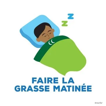 Pictogramme - Faire la grasse matinée