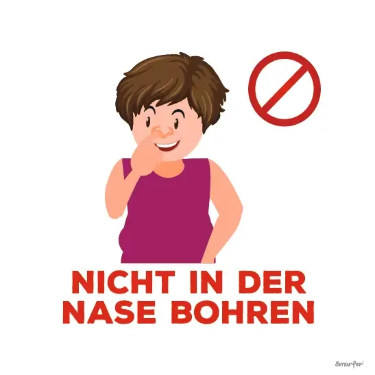 Piktogramm - Nicht in der Nase bohren