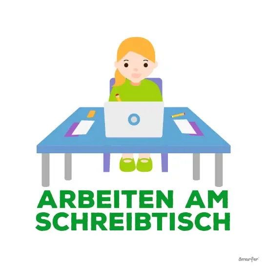 Pictogramm - Arbeiten am schreibtisch