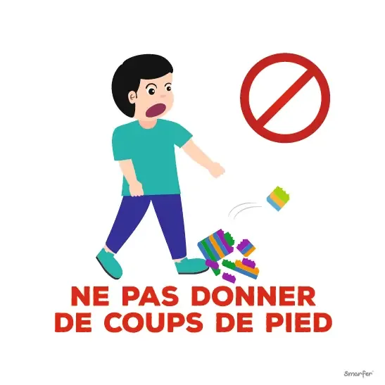 Pictogramme - Ne pas donner de coups de pied