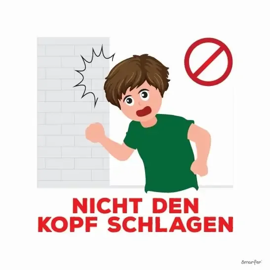 Piktogramm – Nicht den Kopf schlagen